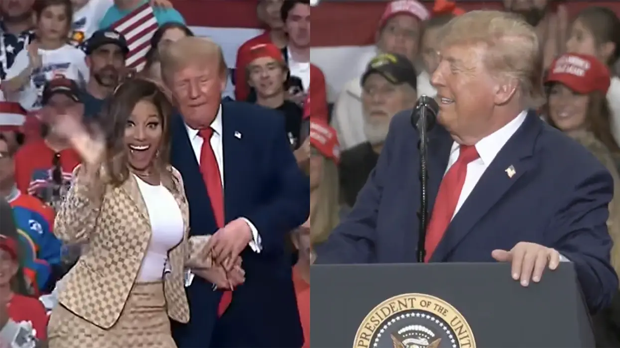 Donald Trump takes a moment to announce to the American people how much he admires Nicki Minaj's...assets