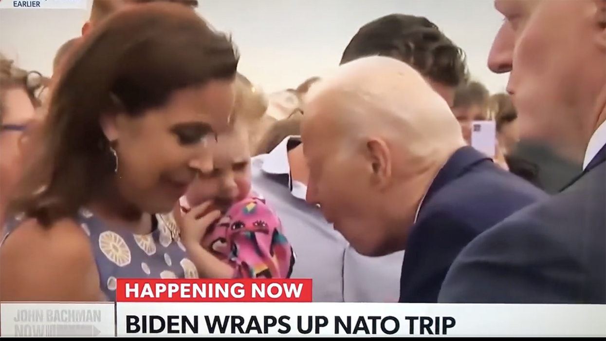 Joe Biden got creepy with a little girl leaving NATO