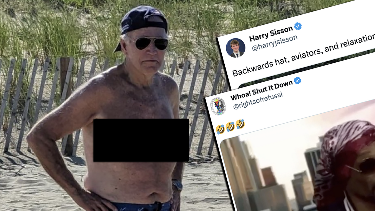 Shirtless Joe Biden causes insufferable DNC influencer to lose his mind, gets roasted by a disrespectful internet