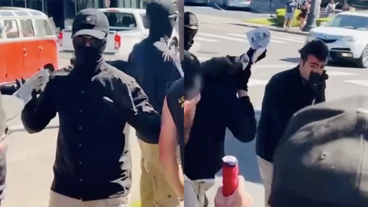Watch: "Patriot front" cosplayers get unmasked when they mess with the wrong group of flag-waving Americans